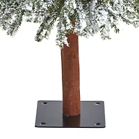 4ft. Pre-Lit Flocked Grand Alpine Artificial Christmas Tree, Clear LED Lights