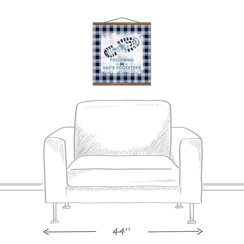 Following in Dad's Footsteps Teak Hanging Canvas