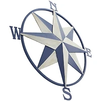 Blue & Cream Distressed Compass Wall Décor
