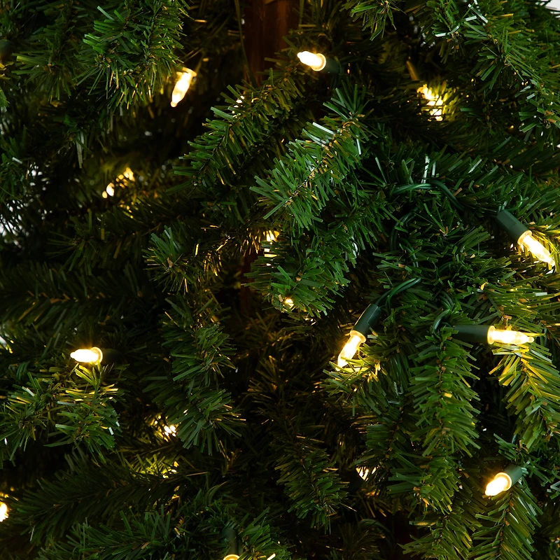 7ft. Pre-Lit Green Santa’s Hat Artificial Christmas Tree, Clear LED Lights