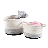 Honey Can Do Black & White Ombré Nesting Cotton Rope Storage Basket Set