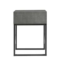 Walker Edison 18" 1-Drawer Shagreen Side Table