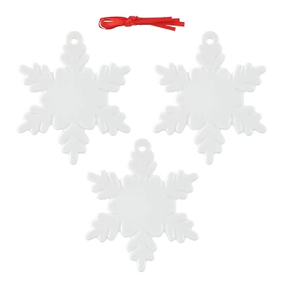 3.75" Snowflake Ceramic Sublimation Ornaments, 3ct. by Make Market®