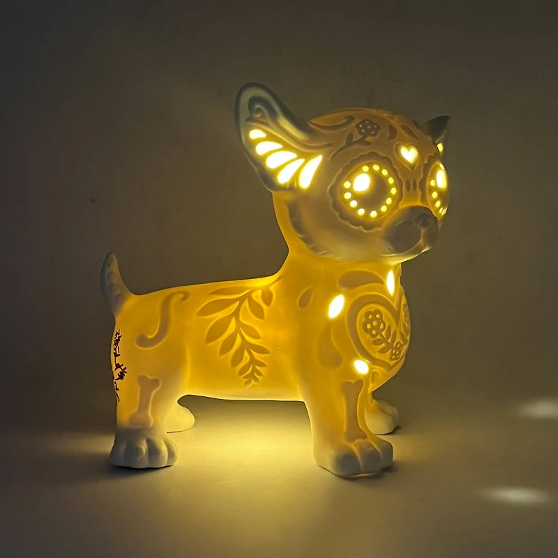 7" DIY LED Dog Ceramic Décor by Ashland®