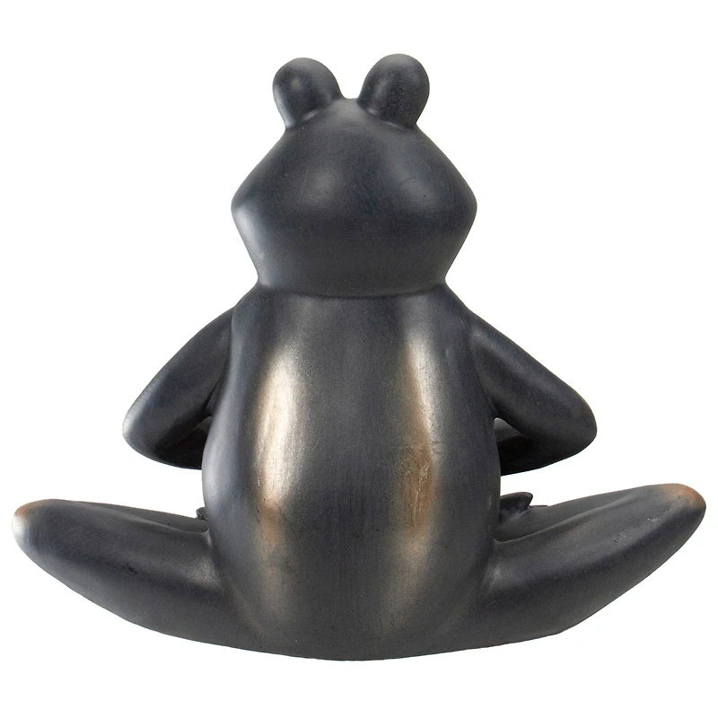 11" Yoga Frog in Sukhasana Position Outdoor Garden Statue