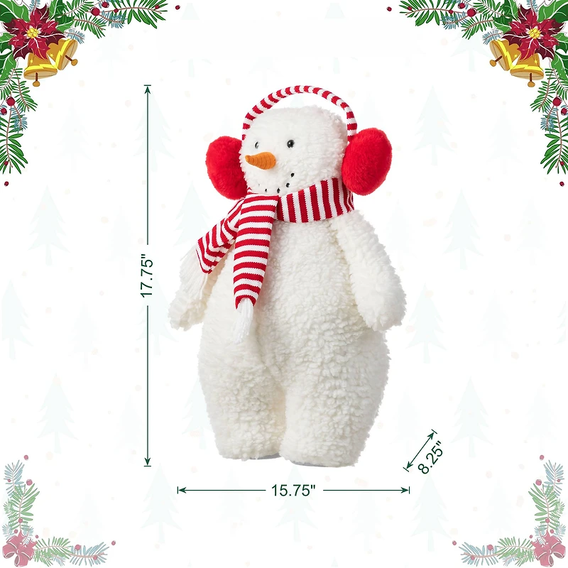 Glitzhome® 17.75"H Christmas Fabric Standing Snowman