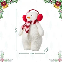 Glitzhome® 17.75"H Christmas Fabric Standing Snowman