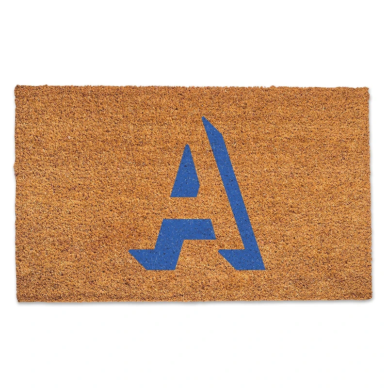 Blue Shadow Monogram Natural Coir Doormat