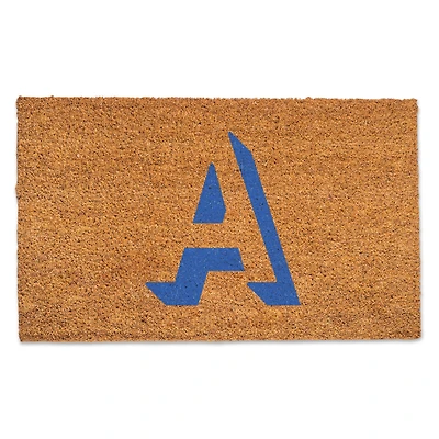 Blue Shadow Monogram Natural Coir Doormat