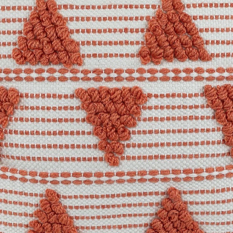 Orange & Cream Handloom Woven Outdoor Square Cushion