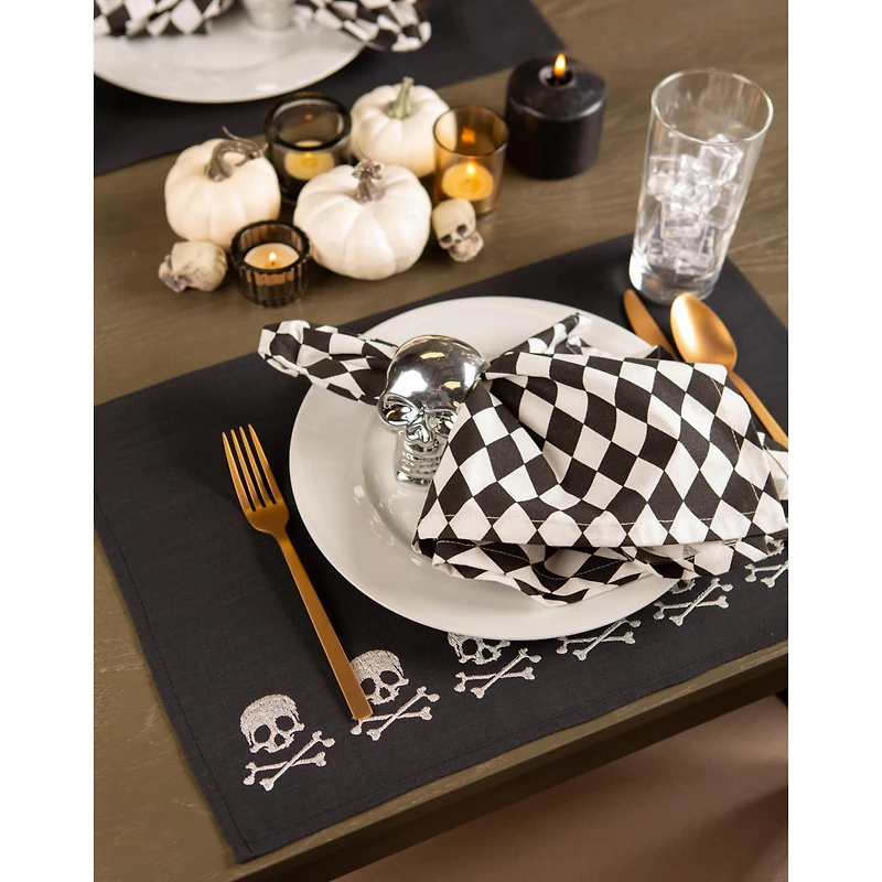 Black And Cream Harlequin Print Napkin, 6ct.