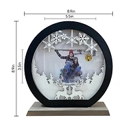 4" x 6" White & Black Snow Globe Light-Up Tabletop Frame by Studio Décor®