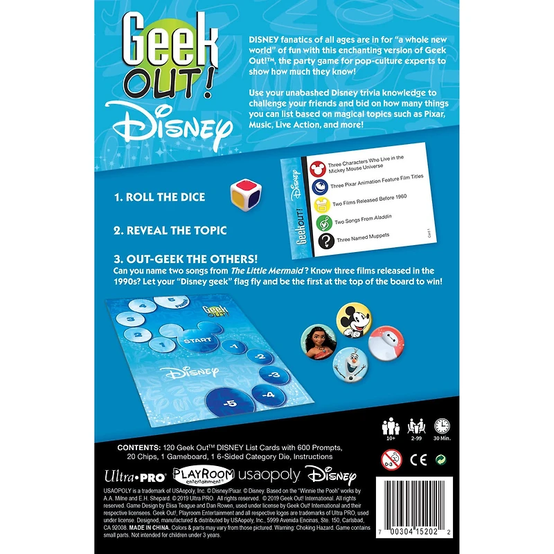 USAopoly Geek Out! Disney Game
