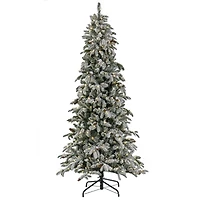 7.5ft. Pre-Lit Snowy Vintin Fir Tree, LED Lights