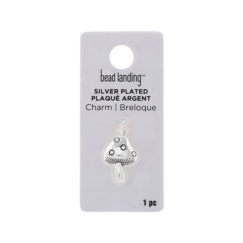 Silver Plated Mushroom Charm by Bead Landing™