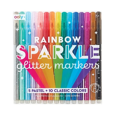 OOLY Rainbow Sparkle Glitter Markers Set