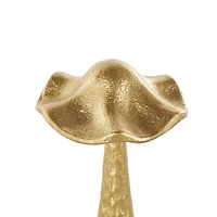 Gold Metal Mushroom Metallic Sculptures with Round Base, 3ct.