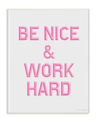 Stupell Industries lulusimonSTUDIO Be Nice & Work Hard Wood Wall Plaque
