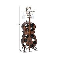 47" Brass Metal Traditional Wine Holder Rack