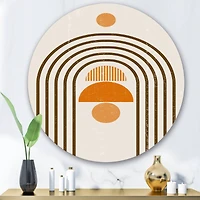 Designart - Abstract Rainbow Sun and Moon In Earth Tones IV