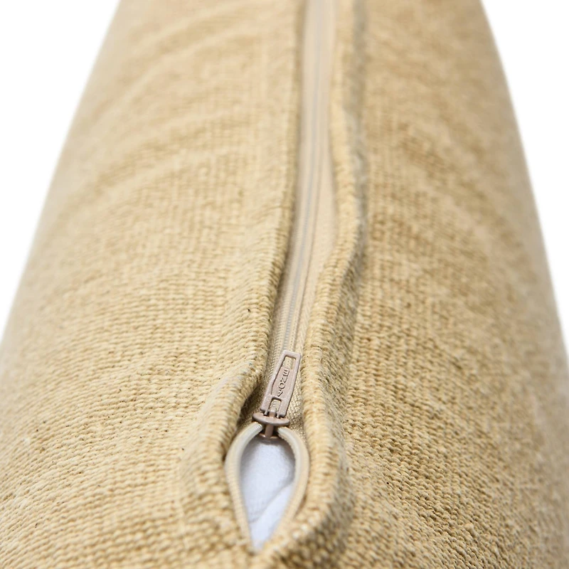 Hello Honey® Tan Woven Canvas Lumbar Pillow Cover