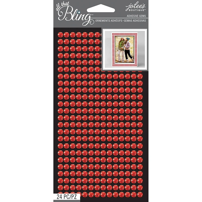 Jolee's Boutique All That Bling Adhesive Gems 24/Pkg-Red