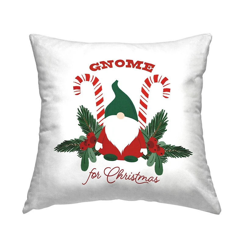 Stupell Industries Gnome for Christmas Holiday Elf Throw Pillow