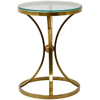 Gold Stainless Steel Contemporary Accent Table, 18" x 18" x 25"
