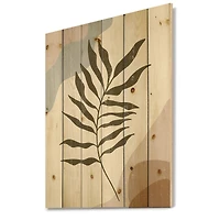 Designart - Botanical Minimalist Leaf In Earth Tones I