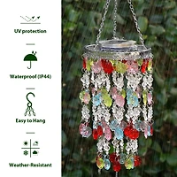 Glitzhome® 18.75" Solar Lit Beaded Wind Chimes