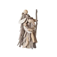 Hello Honey® 10" Natural Handmade Driftwood Holy Family Accent