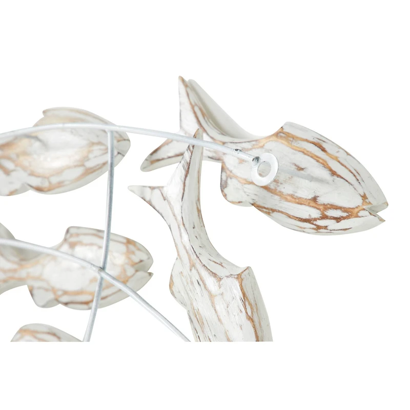 45" White Wood Coastal Wall Decor