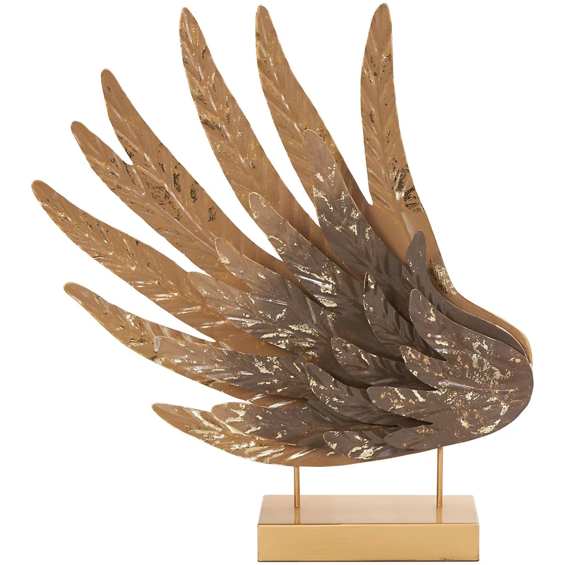 18" Gold Bird Wing Tabletop Sculpture Set