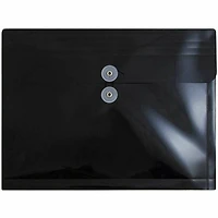 JAM Paper 9.75" x 13" Black Plastic Button String Expansion Booklet Envelopes, 108ct.