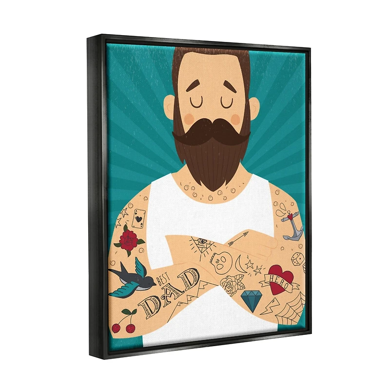 Stupell Industries Best Dad Father's Day Tattoos Floater Framed Art