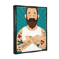 Stupell Industries Best Dad Father's Day Tattoos Floater Framed Art
