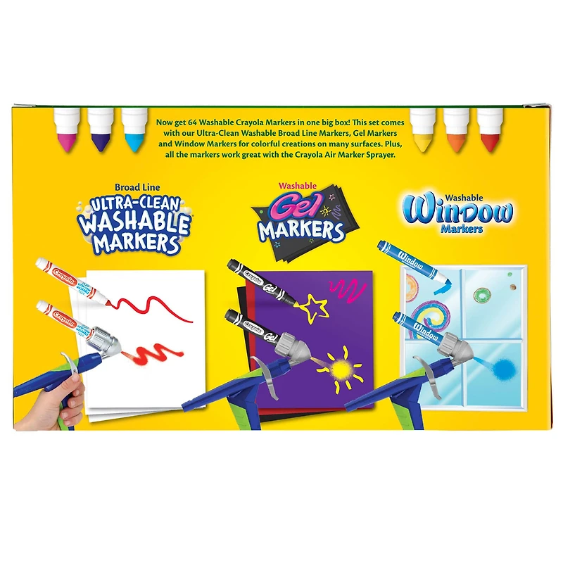 6 Packs: 64 ct. (384 total) Crayola® Washable Broad Line Markers