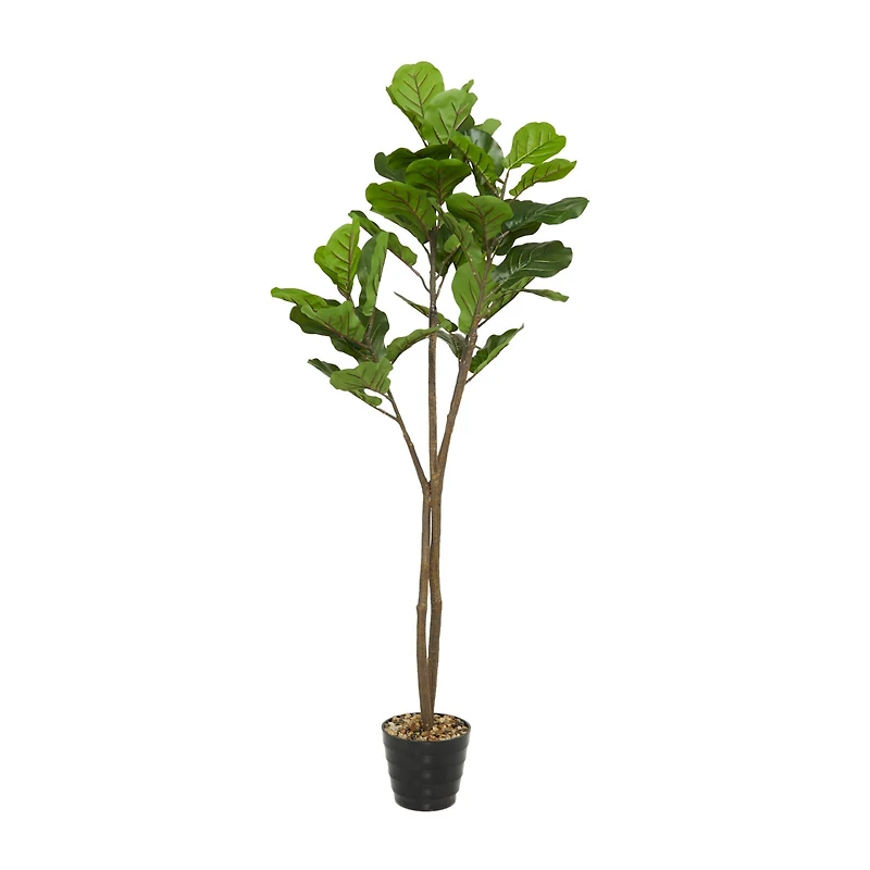 63" Black Vinyl Contemporary Potted Artificial Tree