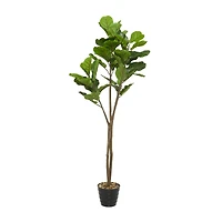 63" Black Vinyl Contemporary Potted Artificial Tree