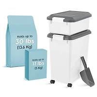 Iris® 41 lbs. Airtight Pet Food Container with Scoop, Gray