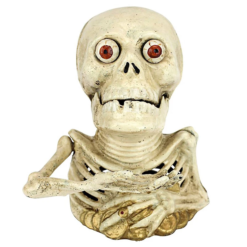 Design Toscano Bugged-Out Hungry Skeleton Cast Iron Mechanical Coin Bank