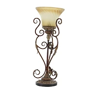 Set of 2" Brown Metal Mediterranean Uplight, 30"