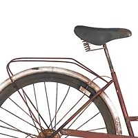 Red Rustic Metal Bicycle Wall Accent