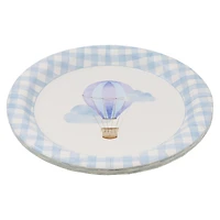 9" Blue Hot Air Balloon & Gingham Dinner Plates, 10ct. by Celebrate It™