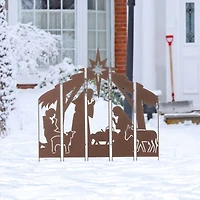 Glitzhome® 41.5'' Metal Nativity Combo Yardstake