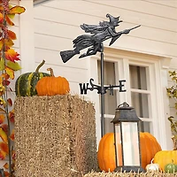 Design Toscano Garden Stake Windblown Wicked Witch Metal Weathervane