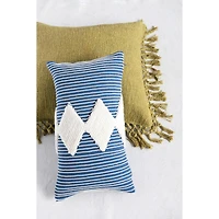 Hello Honey® Embroidered Rope Stripes Cotton Tufted Lumbar Pillow