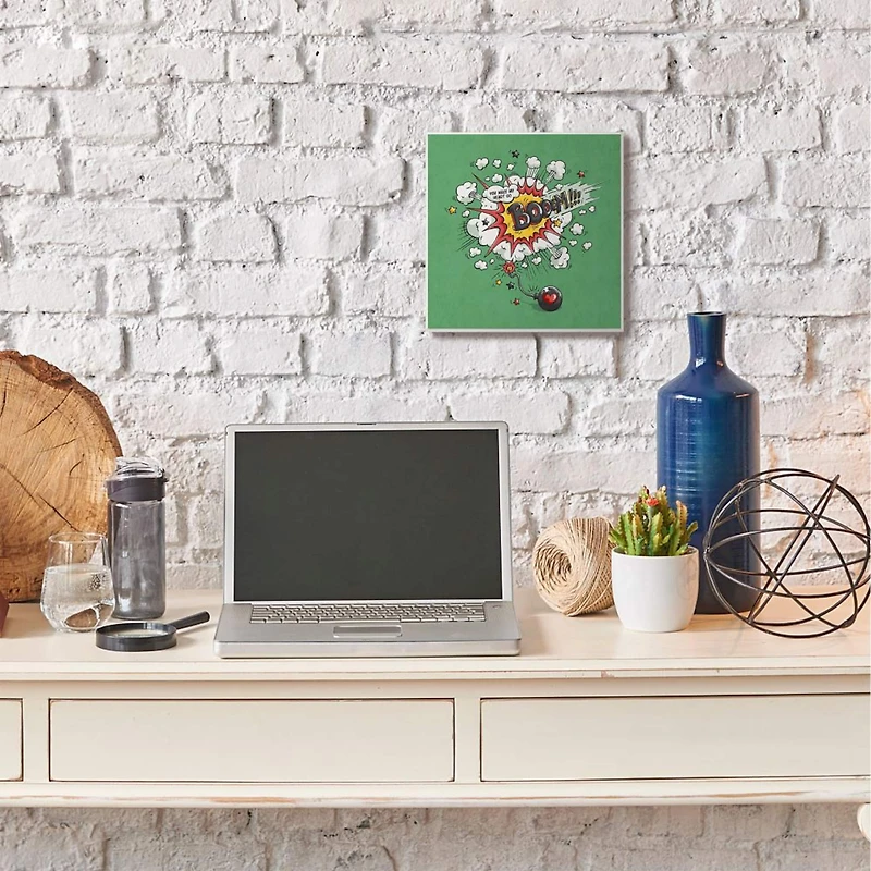 Stupell Industries Heart Go Boom Comic Wall Plaque