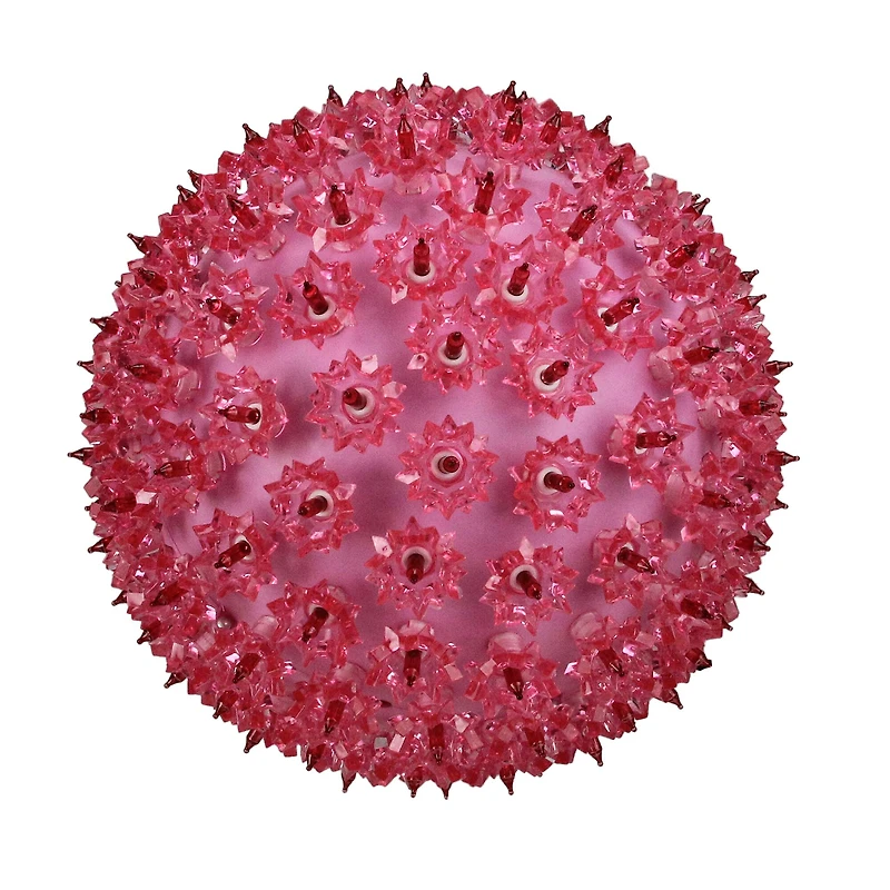10" Coral Pink Lighted Starlight Sphere Ball Christmas Decoration