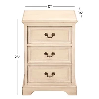 Cream Wood Traditional Accent Table, 25" x 17" x 14"